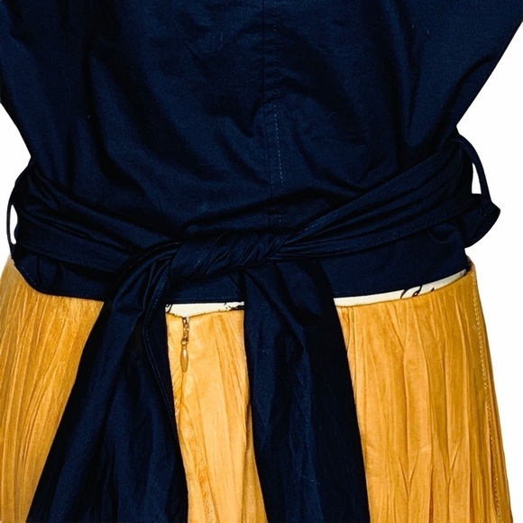 Derek Lam 10 Crosby Navy Blue Sleeveless Button Blouse SZ 6 NWT Twist Tie Cotton - Picture 7 of 13